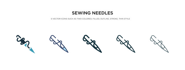 sewing needles icon in different style vector illustration. two colored and black sewing needles vector icons designed in filled, outline, line and stroke style can be used for web, mobile, ui