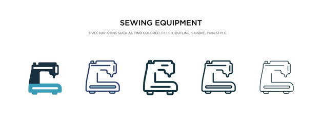 sewing equipment icon in different style vector illustration. two colored and black sewing equipment vector icons designed in filled, outline, line and stroke style can be used for web, mobile, ui