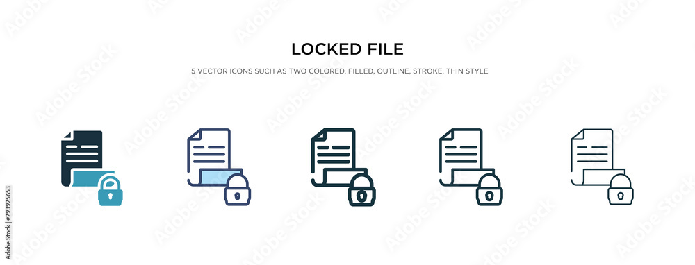 Aufkleber locked file icon in different style vector illustration. two colored and black locked file vector ic