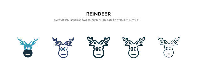 reindeer icon in different style vector illustration. two colored and black reindeer vector icons designed in filled, outline, line and stroke style can be used for web, mobile, ui