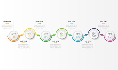 Business infographic element with 7 options, steps, number vector template design