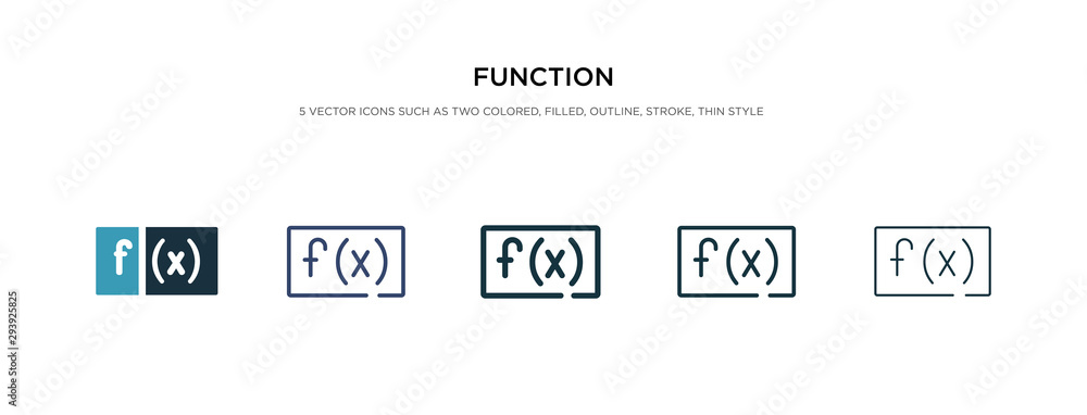 Poster function icon in different style vector illustration. two colored and black function vector icons de