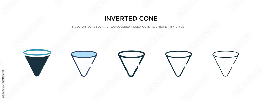 Aufkleber inverted cone icon in different style vector illustration. two colored and black inverted cone vecto