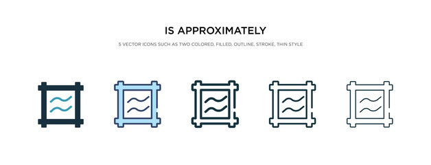 is approximately equal to icon in different style vector illustration. two colored and black is approximately equal to vector icons designed in filled, outline, line and stroke style can be used for