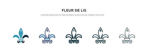 fleur de lis icon in different style vector illustration. two colored and black fleur de lis vector icons designed in filled, outline, line and stroke style can be used for web, mobile, ui