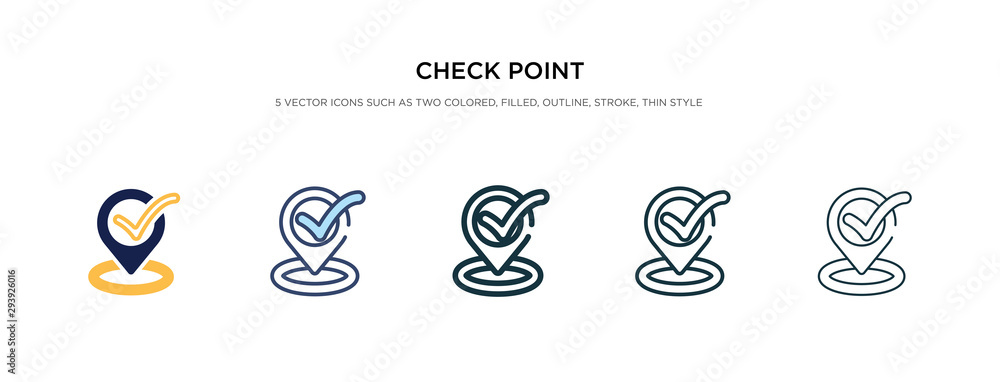Poster check point icon in different style vector illustration. two colored and black check point vector ic