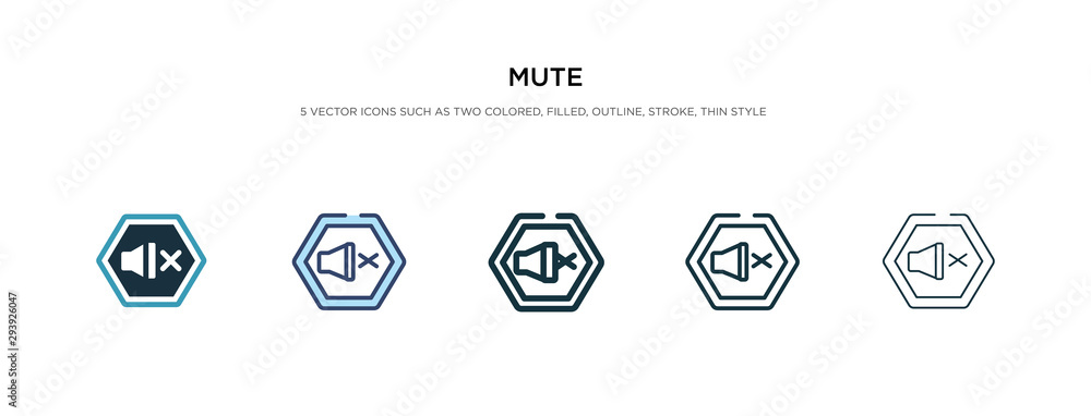 Poster mute icon in different style vector illustration. two colored and black mute vector icons designed i