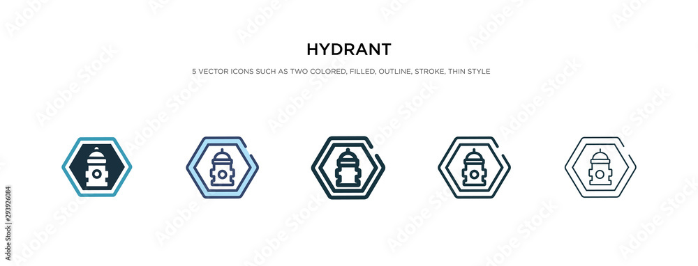 Poster hydrant icon in different style vector illustration. two colored and black hydrant vector icons desi