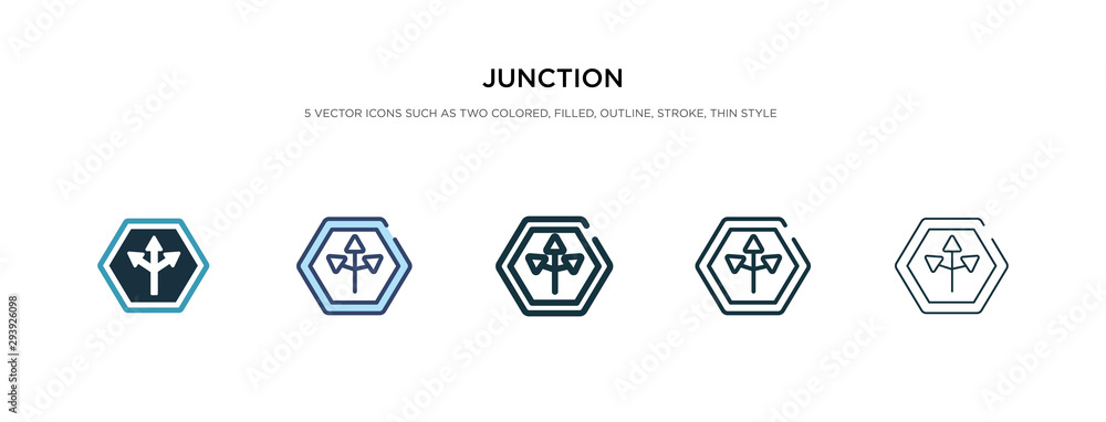 Poster junction icon in different style vector illustration. two colored and black junction vector icons de