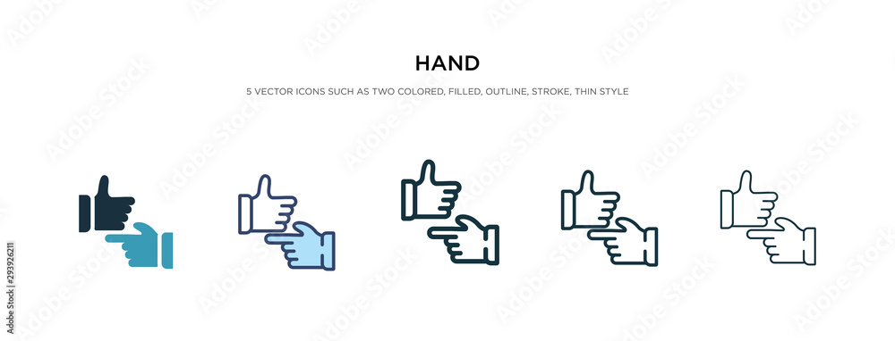 Poster hand icon in different style vector illustration. two colored and black hand vector icons designed i