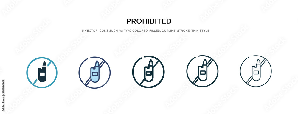 Poster prohibited icon in different style vector illustration. two colored and black prohibited vector icon