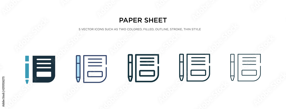 Poster paper sheet icon in different style vector illustration. two colored and black paper sheet vector ic