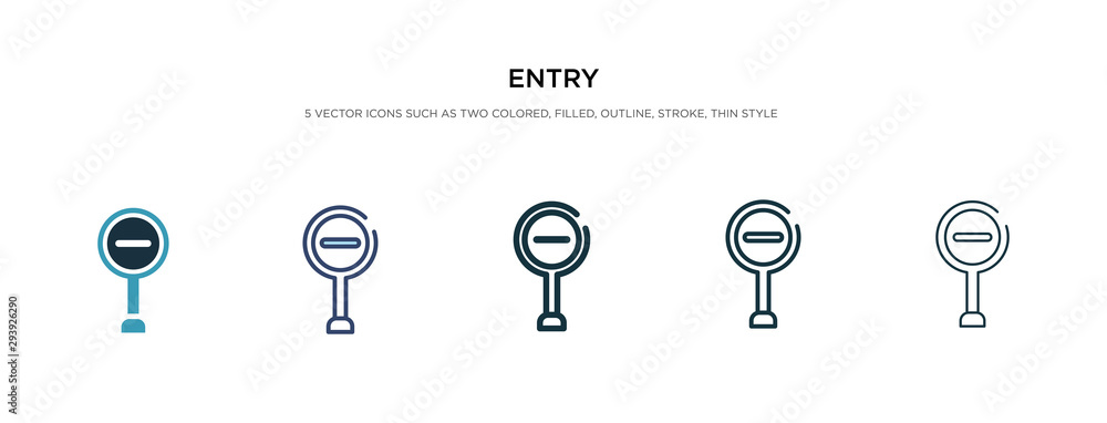 Poster entry icon in different style vector illustration. two colored and black entry vector icons designed