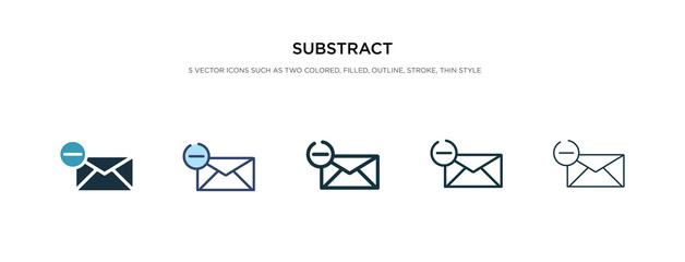 substract icon in different style vector illustration. two colored and black substract vector icons designed in filled, outline, line and stroke style can be used for web, mobile, ui