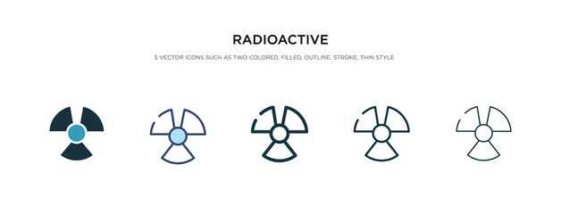 radioactive icon in different style vector illustration. two colored and black radioactive vector icons designed in filled, outline, line and stroke style can be used for web, mobile, ui