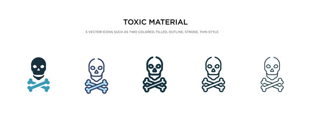 toxic material icon in different style vector illustration. two colored and black toxic material vector icons designed in filled, outline, line and stroke style can be used for web, mobile, ui