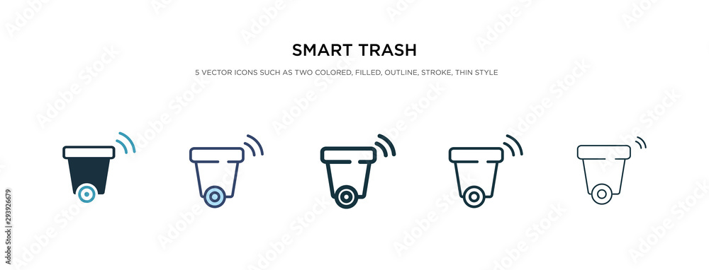 Poster smart trash icon in different style vector illustration. two colored and black smart trash vector ic