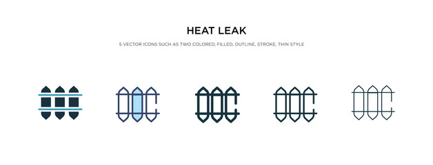 heat leak icon in different style vector illustration. two colored and black heat leak vector icons designed in filled, outline, line and stroke style can be used for web, mobile, ui