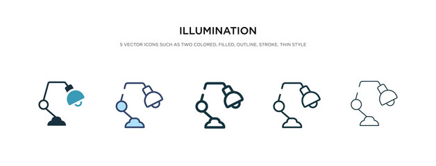 illumination icon in different style vector illustration. two colored and black illumination vector icons designed in filled, outline, line and stroke style can be used for web, mobile, ui