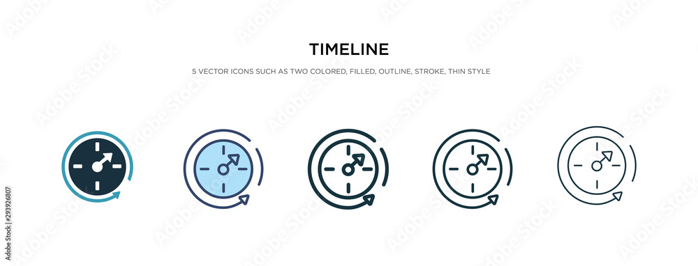Poster timeline icon in different style vector illustration. two colored and black timeline vector icons de