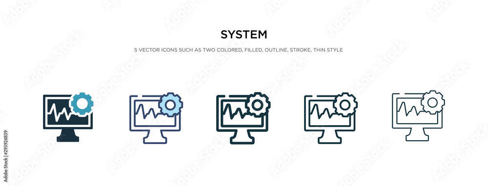 Poster system icon in different style vector illustration. two colored and black system vector icons design