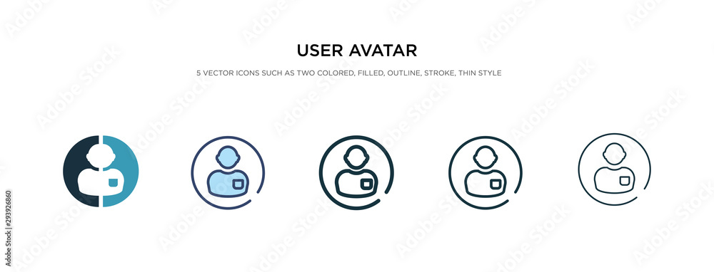 Aufkleber user avatar icon in different style vector illustration. two colored and black user avatar vector ic