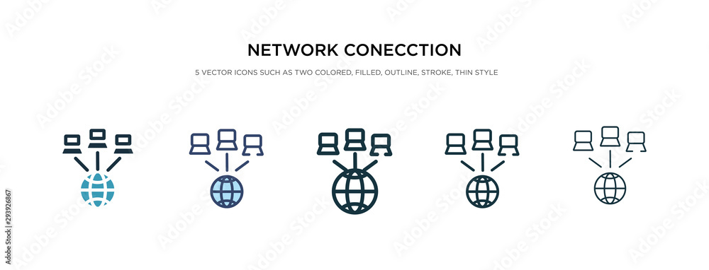 Poster network conecction icon in different style vector illustration. two colored and black network conecc