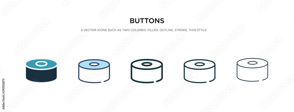 Poster buttons icon in different style vector illustration. two colored and black buttons vector icons desi