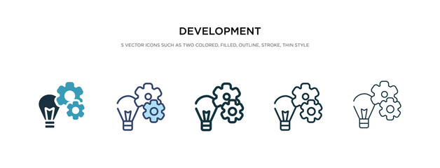 development icon in different style vector illustration. two colored and black development vector icons designed in filled, outline, line and stroke style can be used for web, mobile, ui