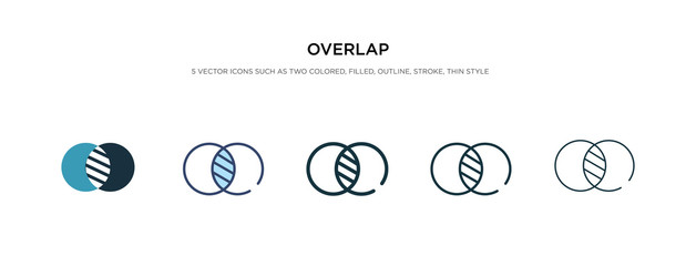 overlap icon in different style vector illustration. two colored and black overlap vector icons designed in filled, outline, line and stroke style can be used for web, mobile, ui