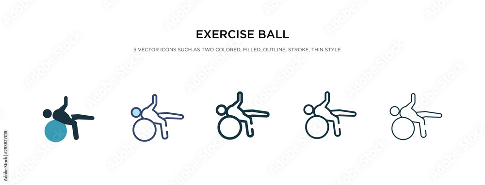 Aufkleber exercise ball icon in different style vector illustration. two colored and black exercise ball vecto