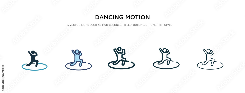 Poster dancing motion icon in different style vector illustration. two colored and black dancing motion vec