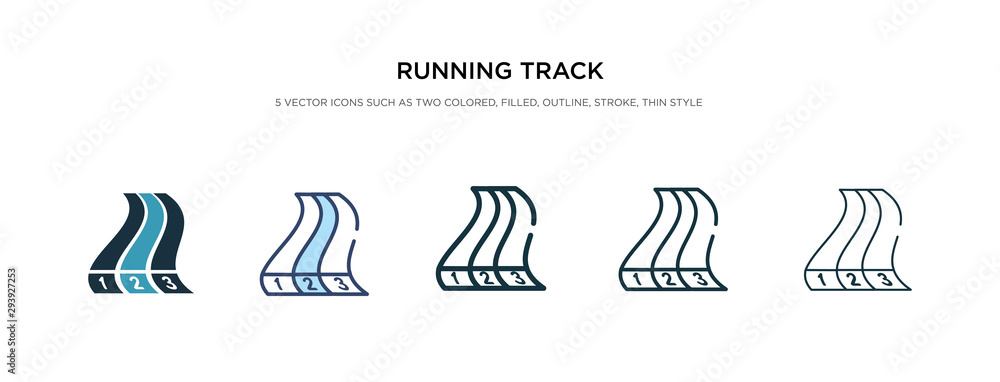 Poster running track icon in different style vector illustration. two colored and black running track vecto