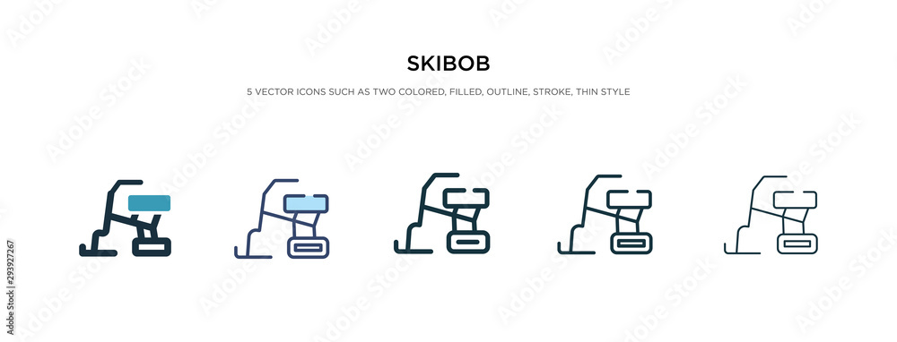 Poster skibob icon in different style vector illustration. two colored and black skibob vector icons design