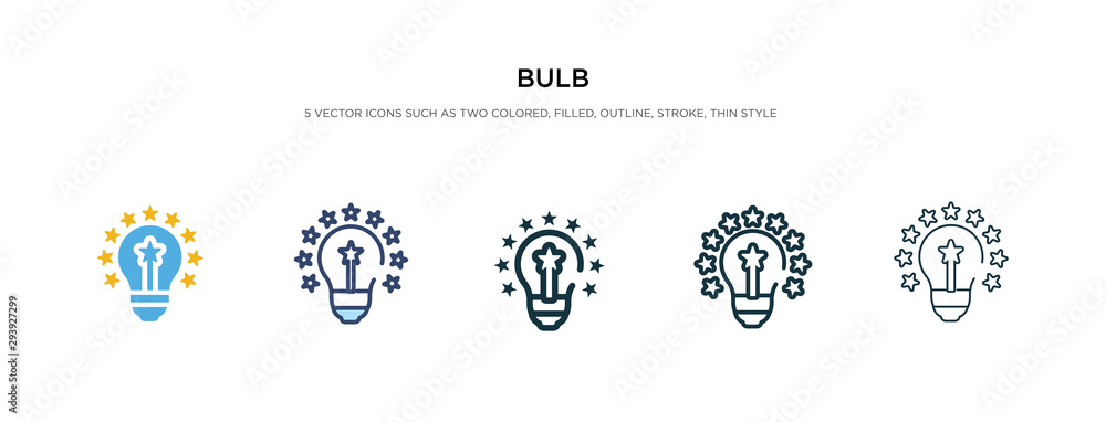 Poster bulb icon in different style vector illustration. two colored and black bulb vector icons designed i