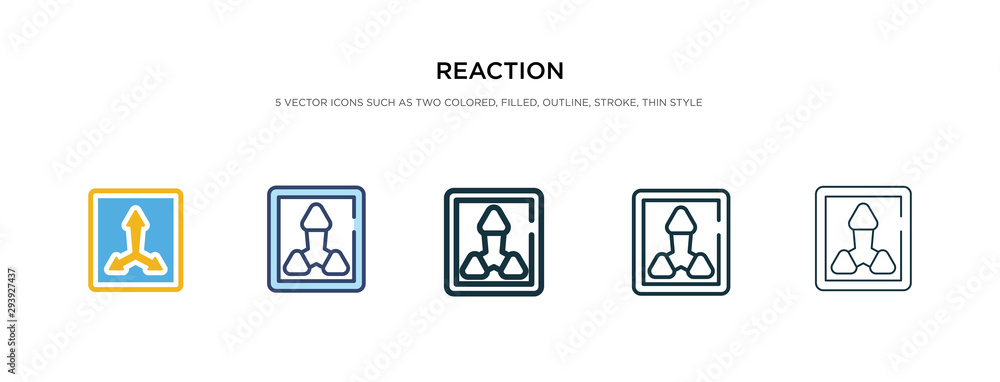 Poster reaction icon in different style vector illustration. two colored and black reaction vector icons de