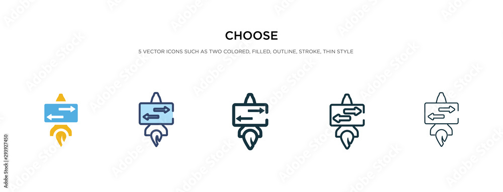 Poster choose icon in different style vector illustration. two colored and black choose vector icons design