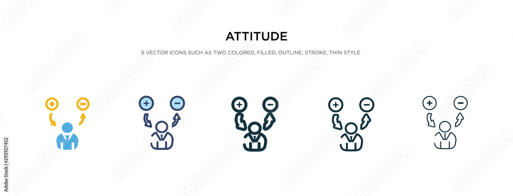 Poster attitude icon in different style vector illustration. two colored and black attitude vector icons de