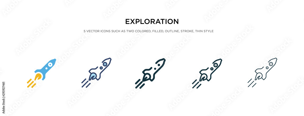 Poster exploration icon in different style vector illustration. two colored and black exploration vector ic