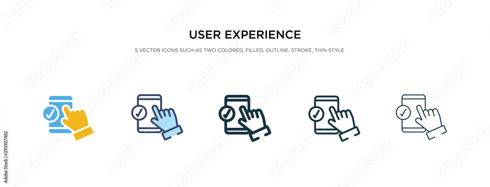 Poster user experience icon in different style vector illustration. two colored and black user experience v