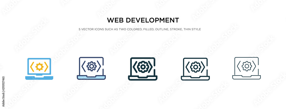 Poster web development icon in different style vector illustration. two colored and black web development v