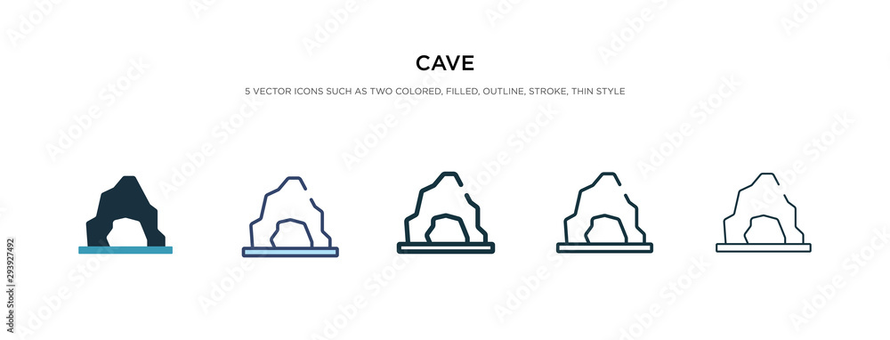Poster cave icon in different style vector illustration. two colored and black cave vector icons designed i