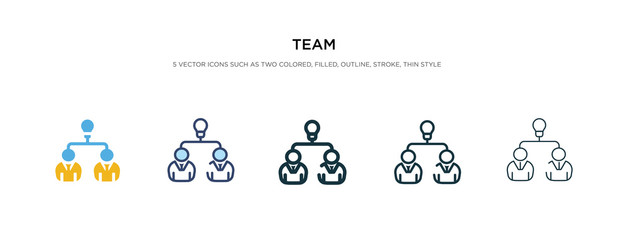 team icon in different style vector illustration. two colored and black team vector icons designed in filled, outline, line and stroke style can be used for web, mobile, ui