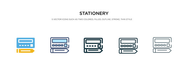 stationery icon in different style vector illustration. two colored and black stationery vector icons designed in filled, outline, line and stroke style can be used for web, mobile, ui