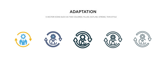 adaptation icon in different style vector illustration. two colored and black adaptation vector icons designed in filled, outline, line and stroke style can be used for web, mobile, ui