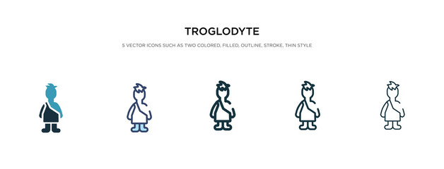 troglodyte icon in different style vector illustration. two colored and black troglodyte vector icons designed in filled, outline, line and stroke style can be used for web, mobile, ui