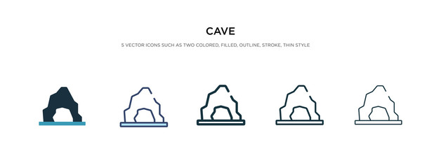 cave icon in different style vector illustration. two colored and black cave vector icons designed in filled, outline, line and stroke style can be used for web, mobile, ui