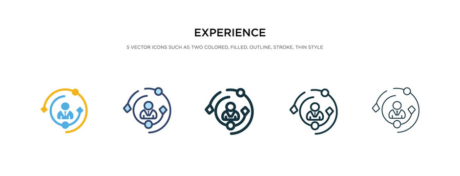 experience icon in different style vector illustration. two colored and black experience vector icons designed in filled, outline, line and stroke style can be used for web, mobile, ui