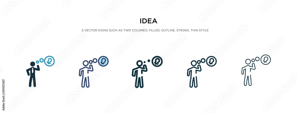 Poster idea icon in different style vector illustration. two colored and black idea vector icons designed i