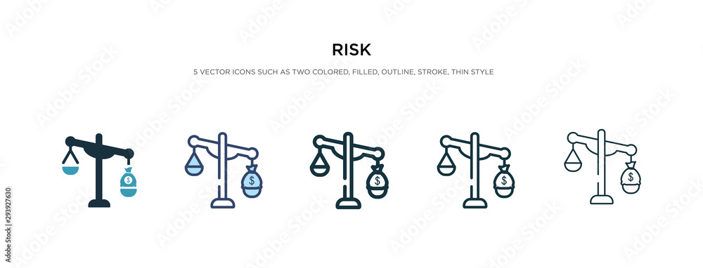 Poster risk icon in different style vector illustration. two colored and black risk vector icons designed i